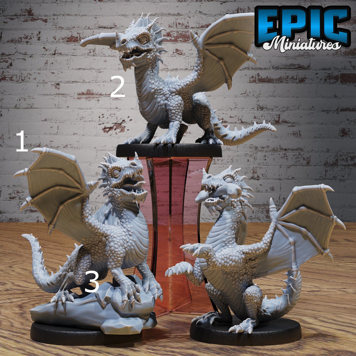 Green Dragon Wyrmling - Epic Miniatures | Elemental Lands | 28mm | 32mm | Dragon | Baby