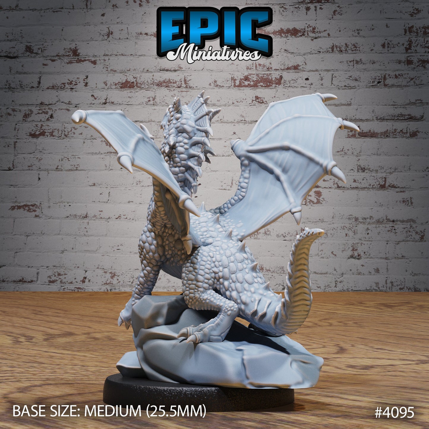 Green Dragon Wyrmling - Epic Miniatures | Elemental Lands | 28mm | 32mm | Dragon | Baby