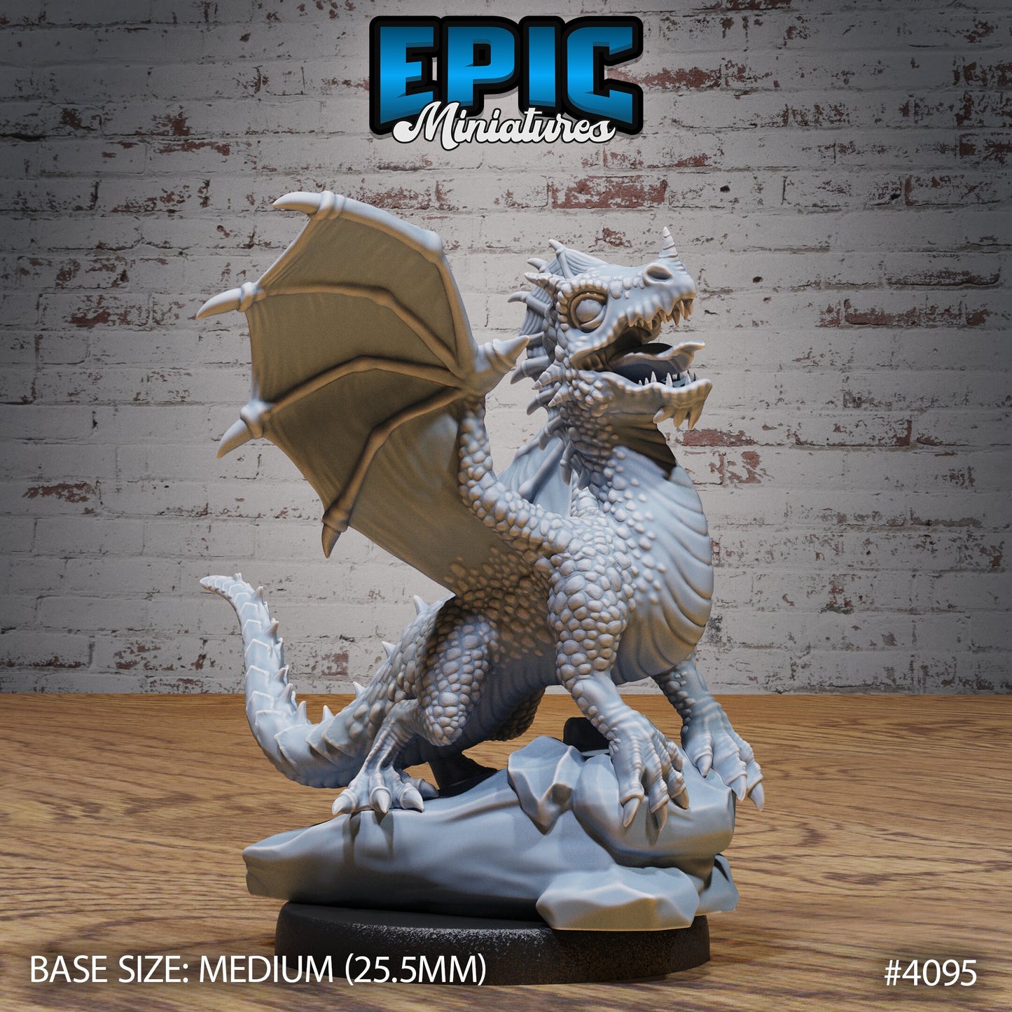 Green Dragon Wyrmling - Epic Miniatures | Elemental Lands | 28mm | 32mm | Dragon | Baby