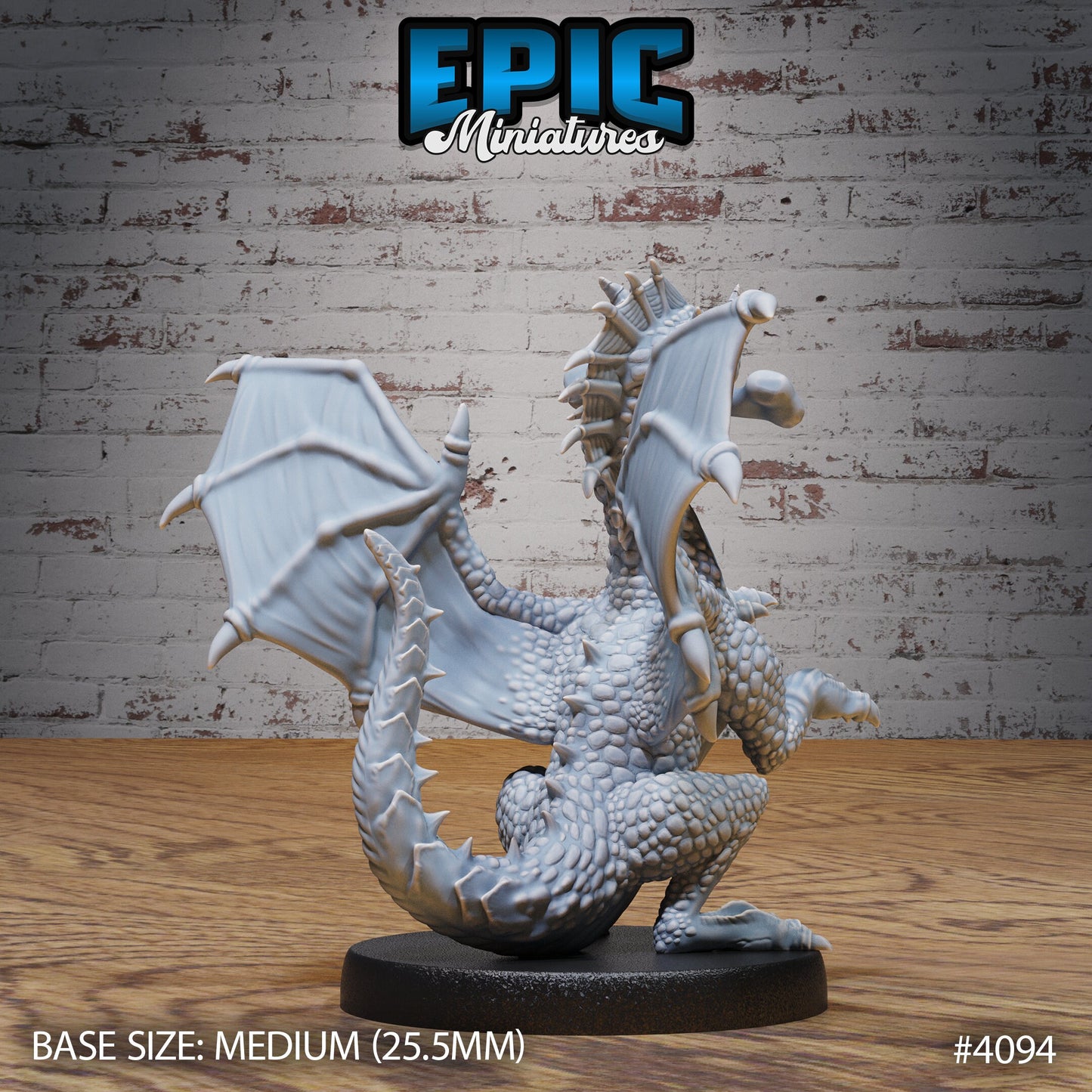 Green Dragon Wyrmling - Epic Miniatures | Elemental Lands | 28mm | 32mm | Dragon | Baby