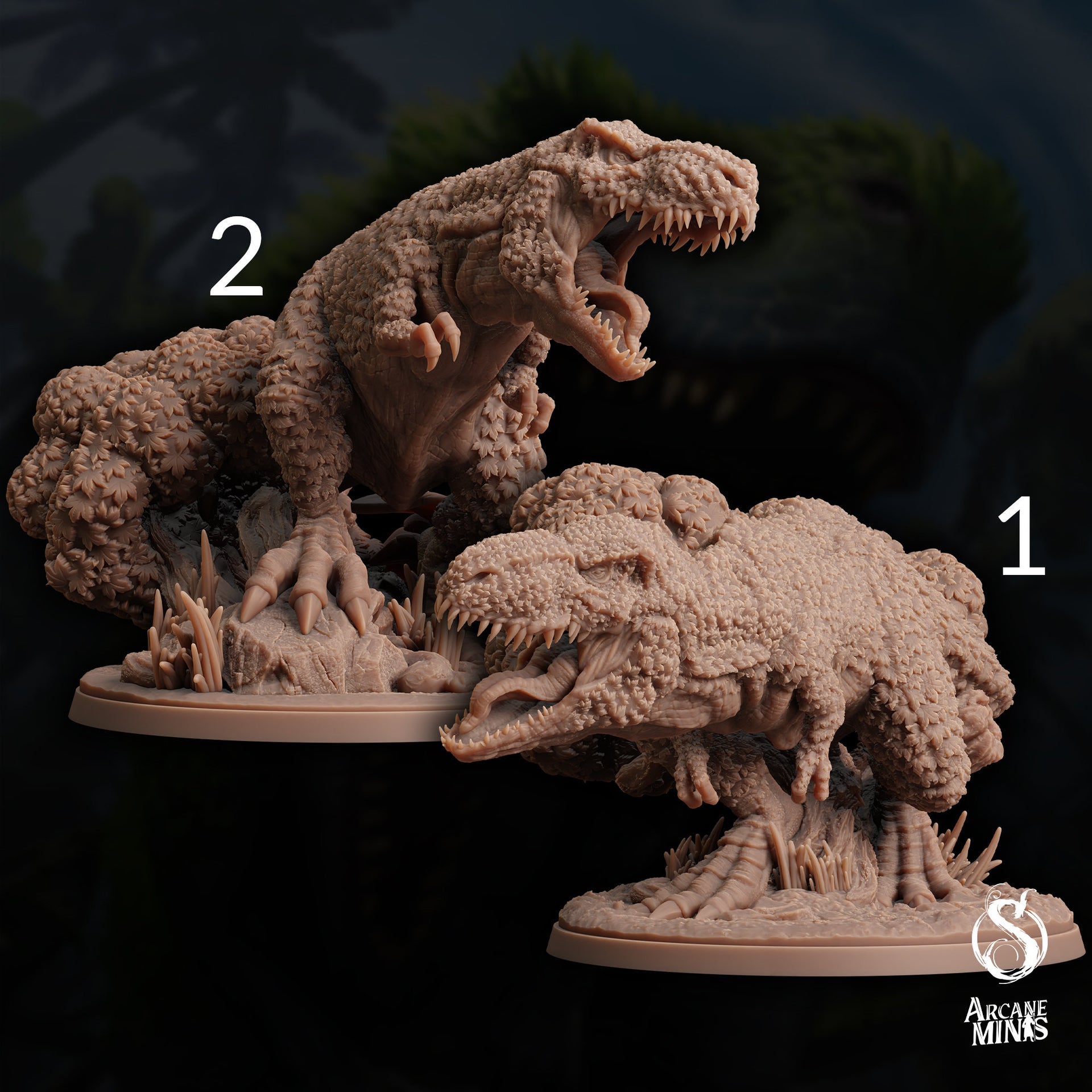 Phylochos Tyrannosaurus, Tree Rex - Arcane Minis | 32mm | Dino Domination | Elemental | Dinosaur