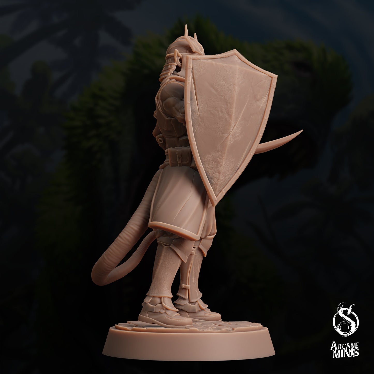 Tiefling Town Guard - Arcane Minis | 32mm | Dino Domination | Fighter | Knight | Soldier | Demonkin