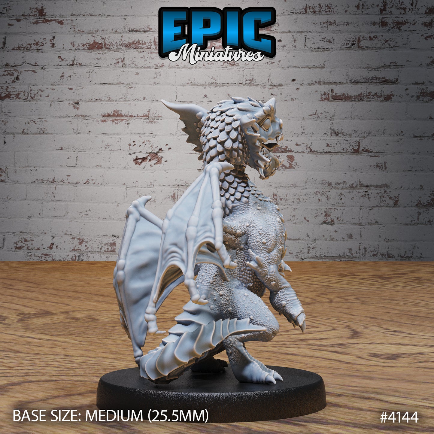 Blue Dragon Wyrmling - Epic Miniatures | Cone Desert | 28mm | 32mm | Drake | Baby