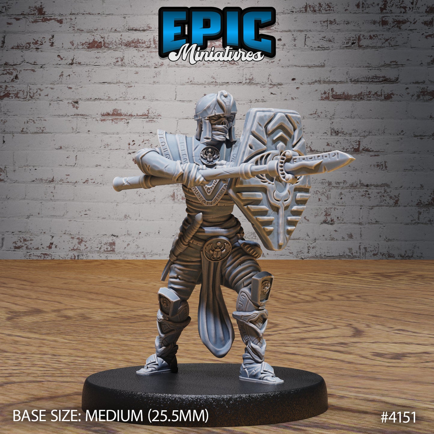 Mummy Warrior - Epic Miniatures | Bone Desert | 28mm | 32mm | Egypt | Guard | Army | Champion