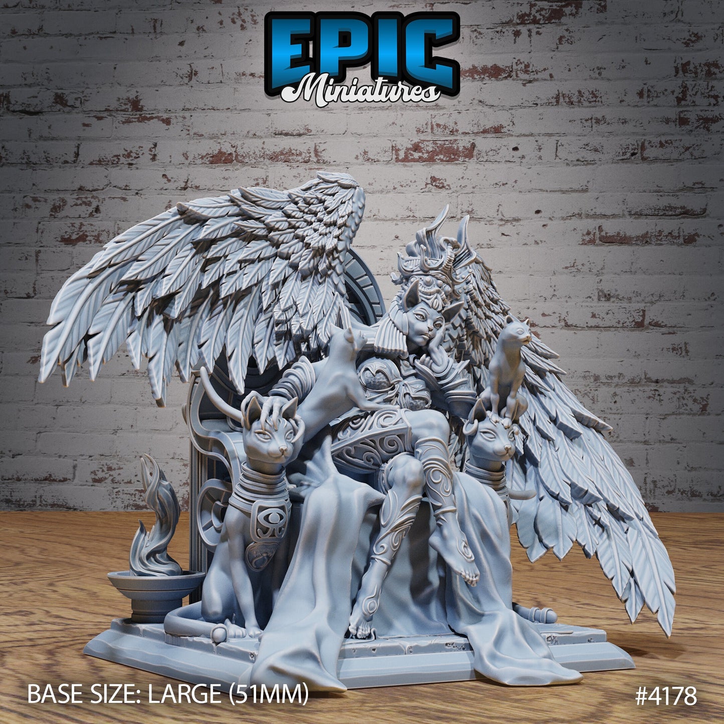 Cat Goddess Bastet Avatar - Epic Miniatures | Bone Desert | 28mm | 32mm | Egypt | Queen | Catfolk | Diety