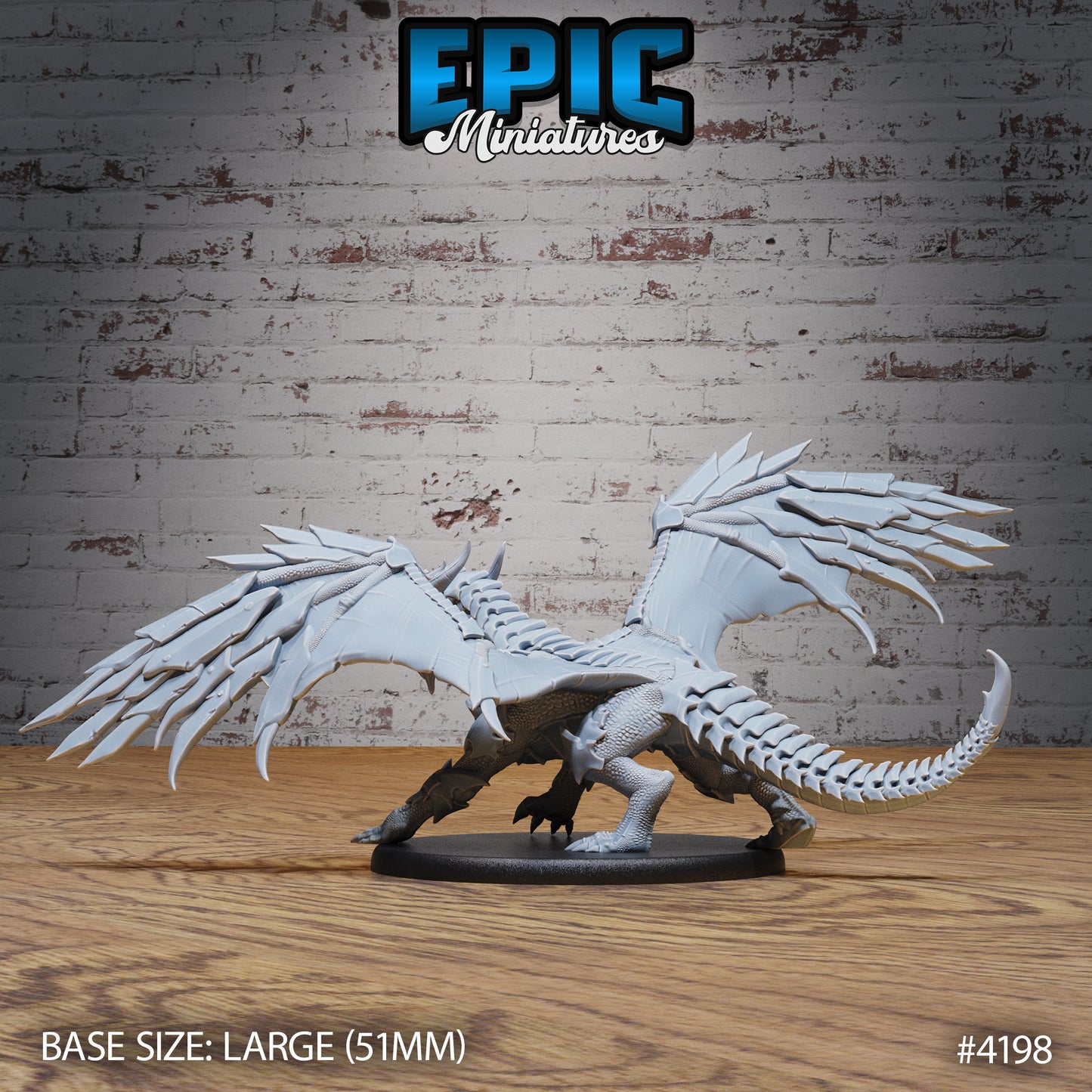 Armored Dragon - Epic Miniatures | Dwarf Mountain | 28mm | 32mm | Red | Flying | Champion