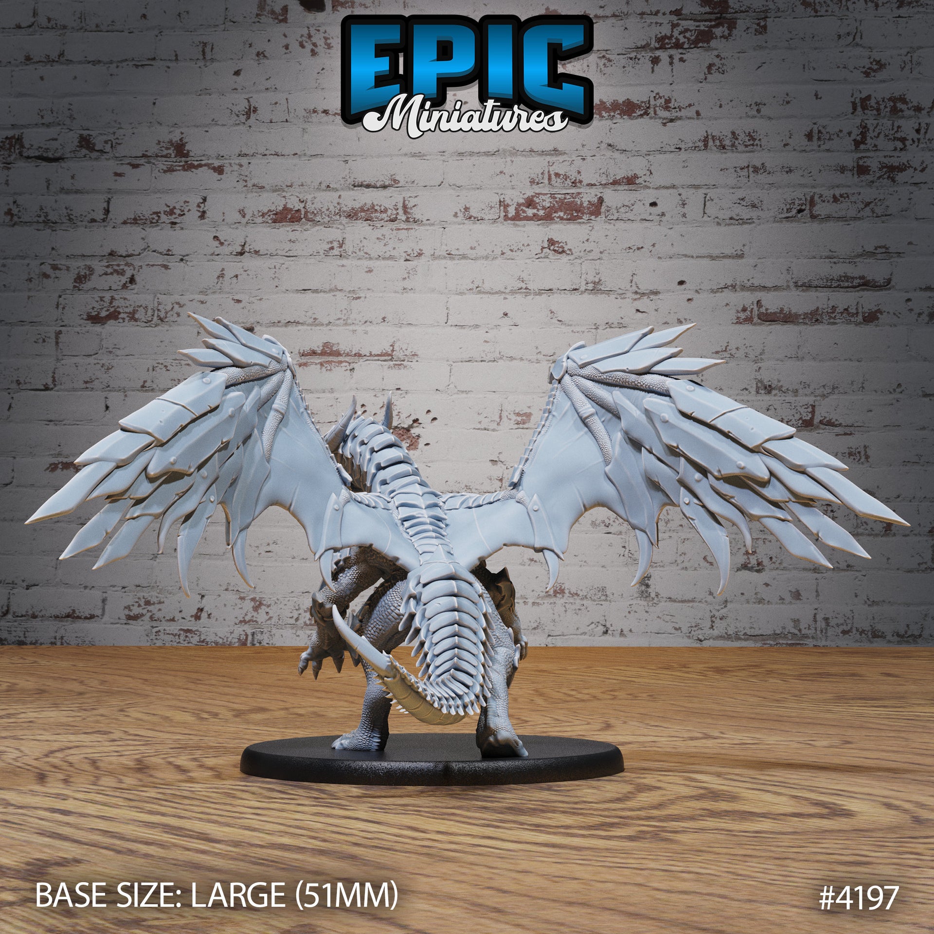 Armored Dragon - Epic Miniatures | Dwarf Mountain | 28mm | 32mm | Red | Flying | Champion