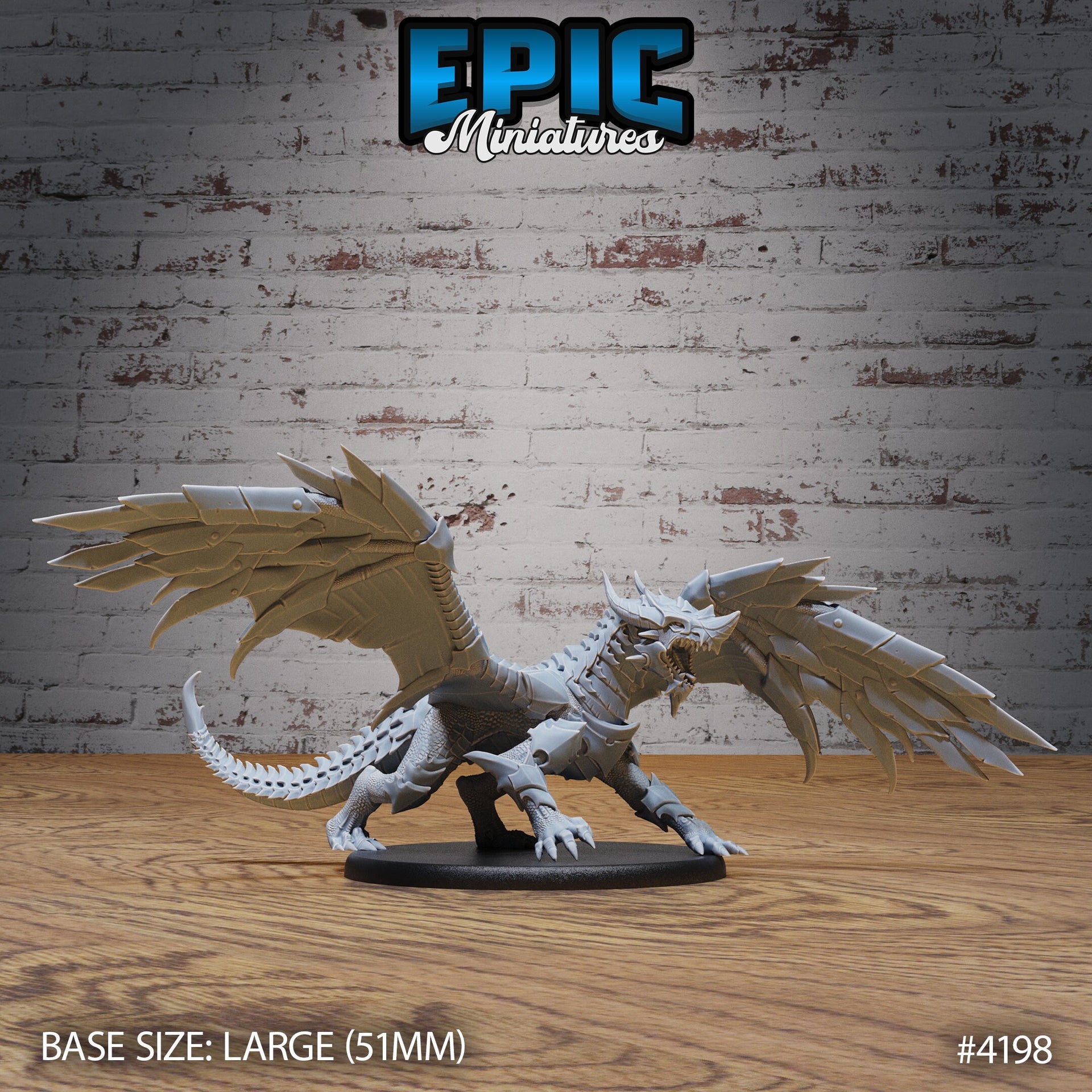 Armored Dragon - Epic Miniatures | Dwarf Mountain | 28mm | 32mm | Red | Flying | Champion