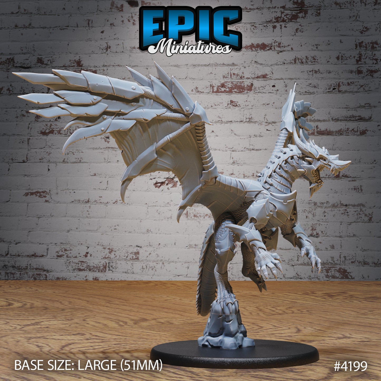 Armored Dragon - Epic Miniatures | Dwarf Mountain | 28mm | 32mm | Red | Flying | Champion