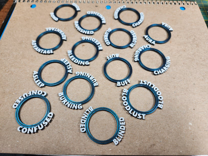 Base Status Rings - Epic Miniatures | 32mm Scale | 150+ Conditions!