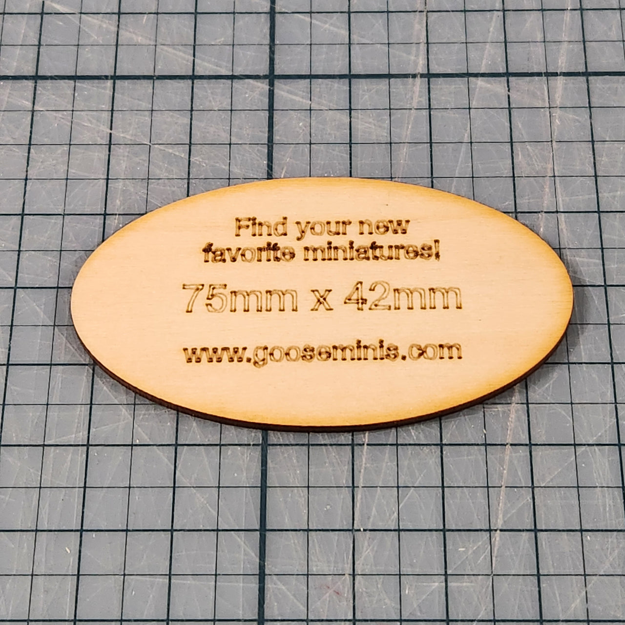 Miniature Bases - 75x42mm Oval, 3mm thick Plywood