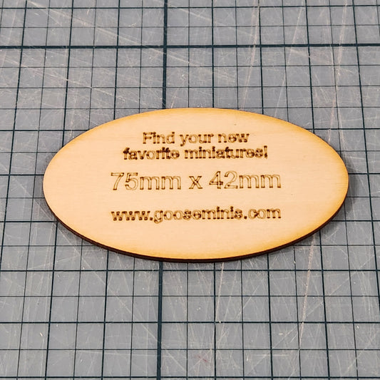 Miniature Bases - 75x42mm Oval, 3mm thick Plywood
