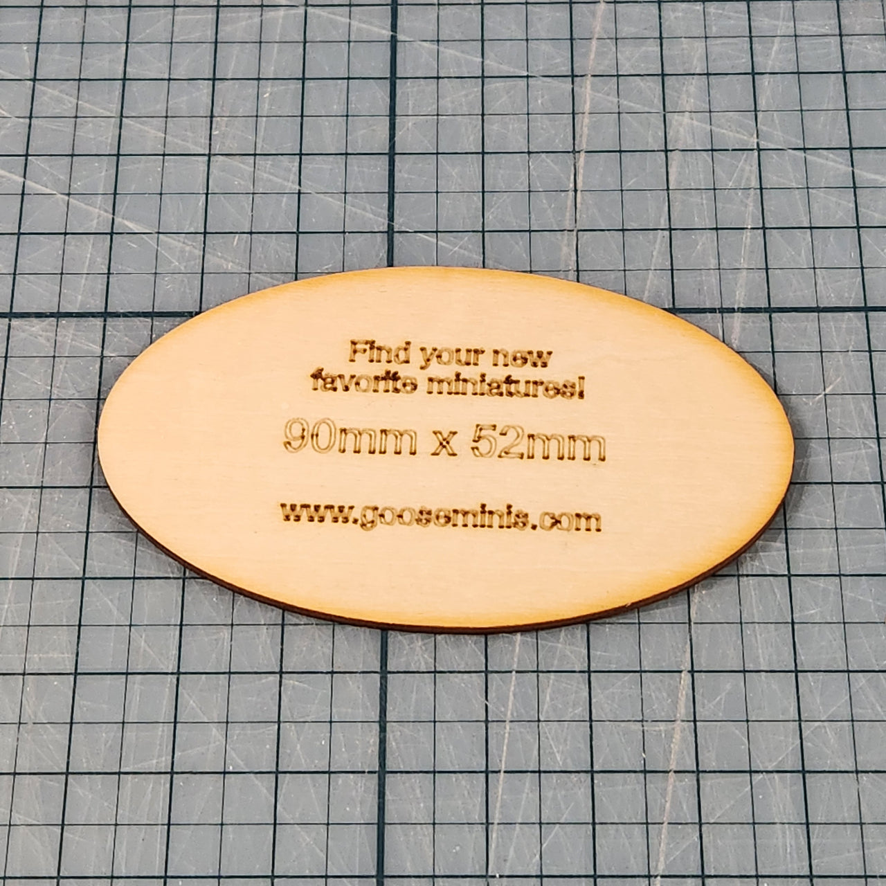 Miniature Bases - 90x52mm Oval, 3mm thick Plywood