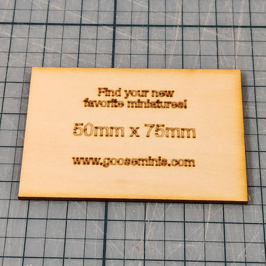 Miniature Bases - 50x75mm Rectangle, 3mm thick Plywood
