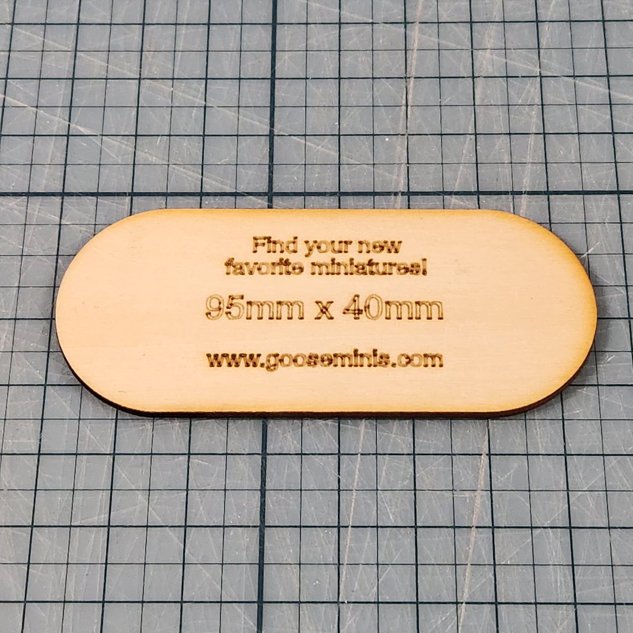 Miniature Bases - 95x40mm Pill, 3mm thick Plywood