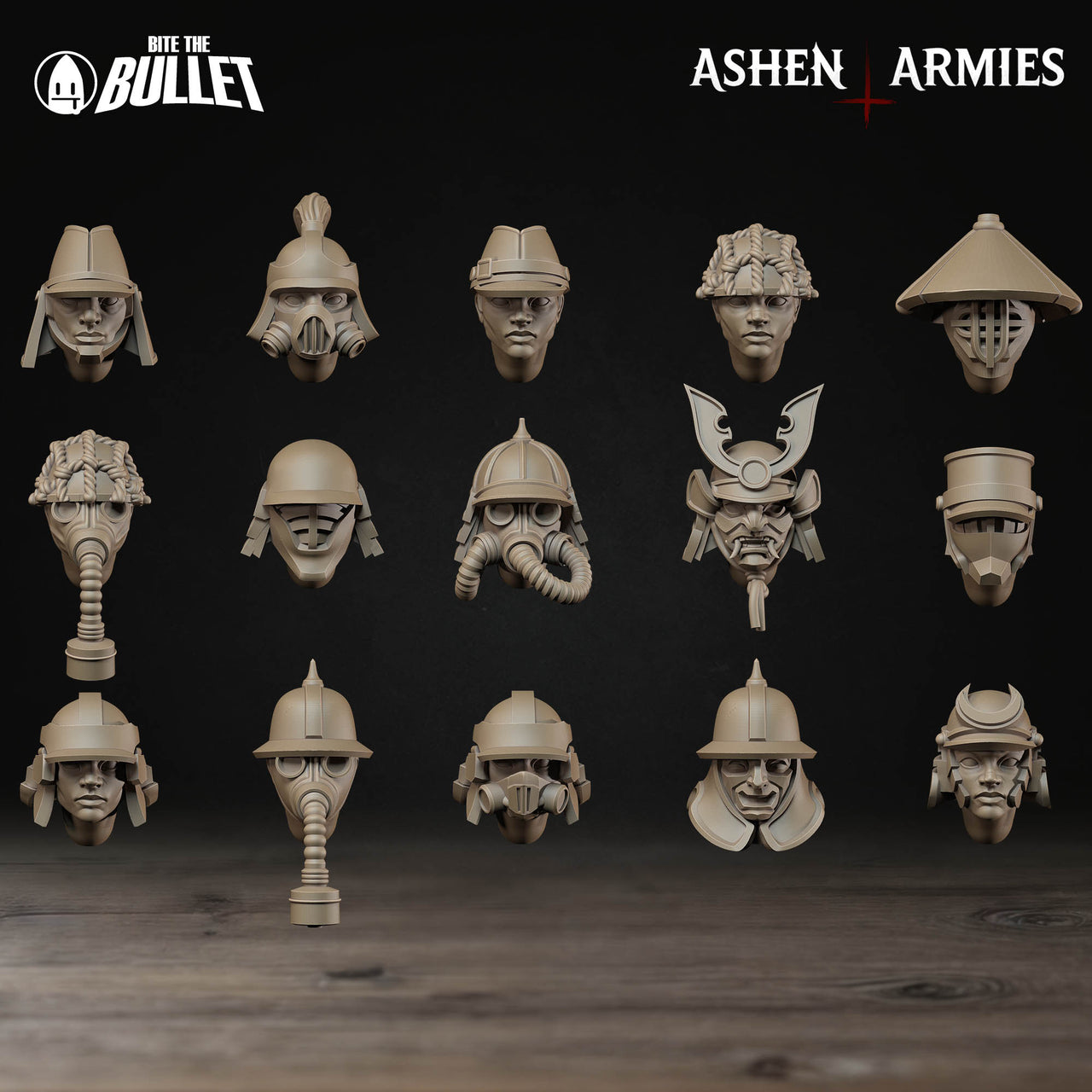 Feudal Modular Heads. Holy Shogunate - Ashen Armies | Grimdark Samurai