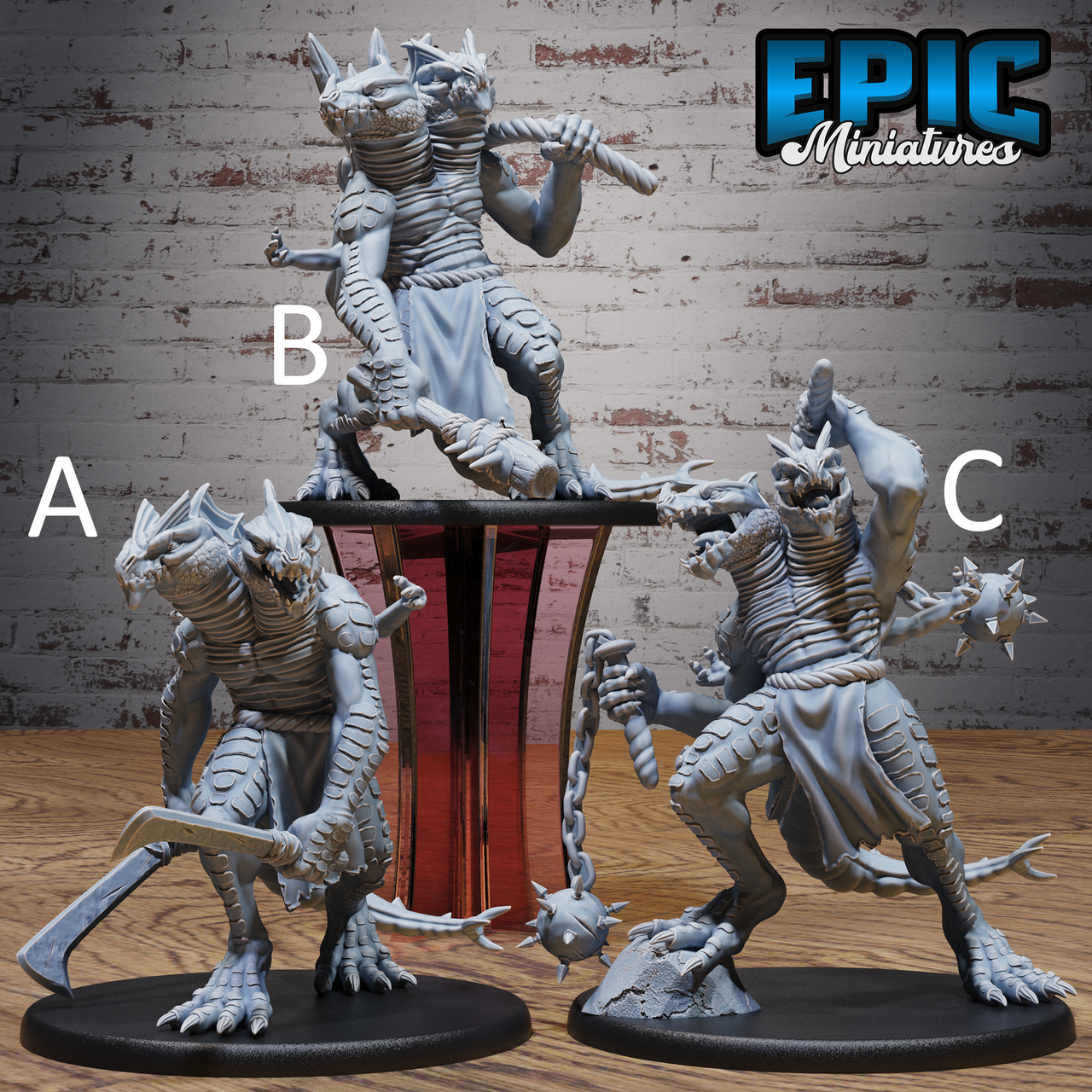 Lizard Folk Ettin - Epic Miniatures | Native Magic