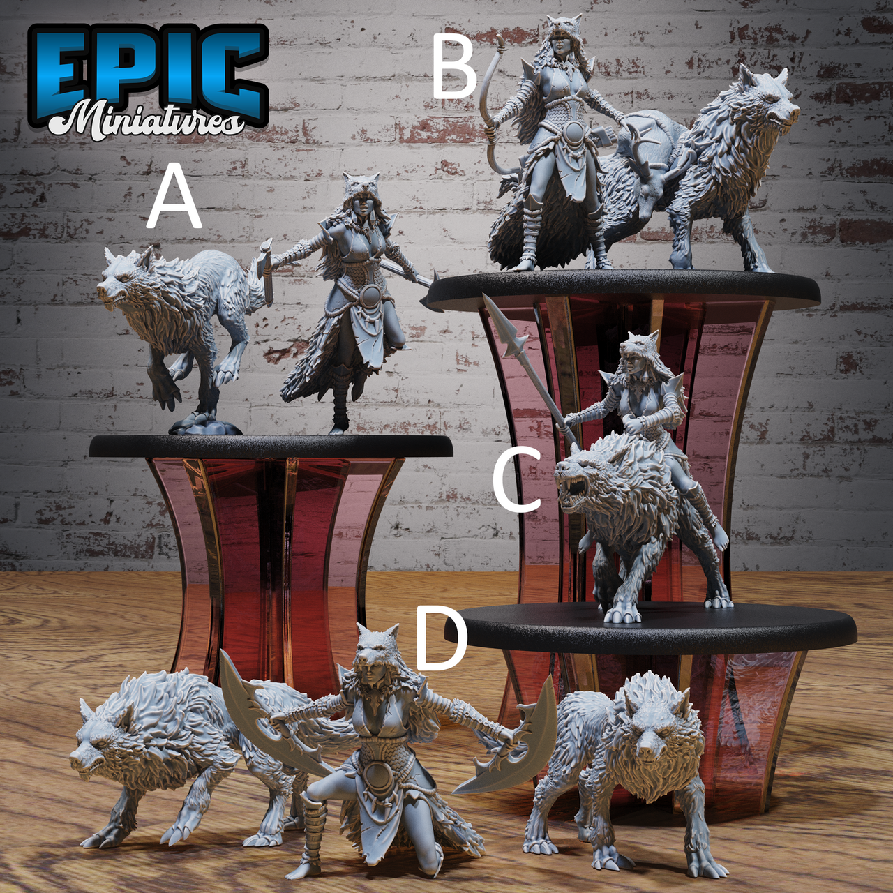 Wolf Spirit Huntress - Epic Miniatures | Native Magic