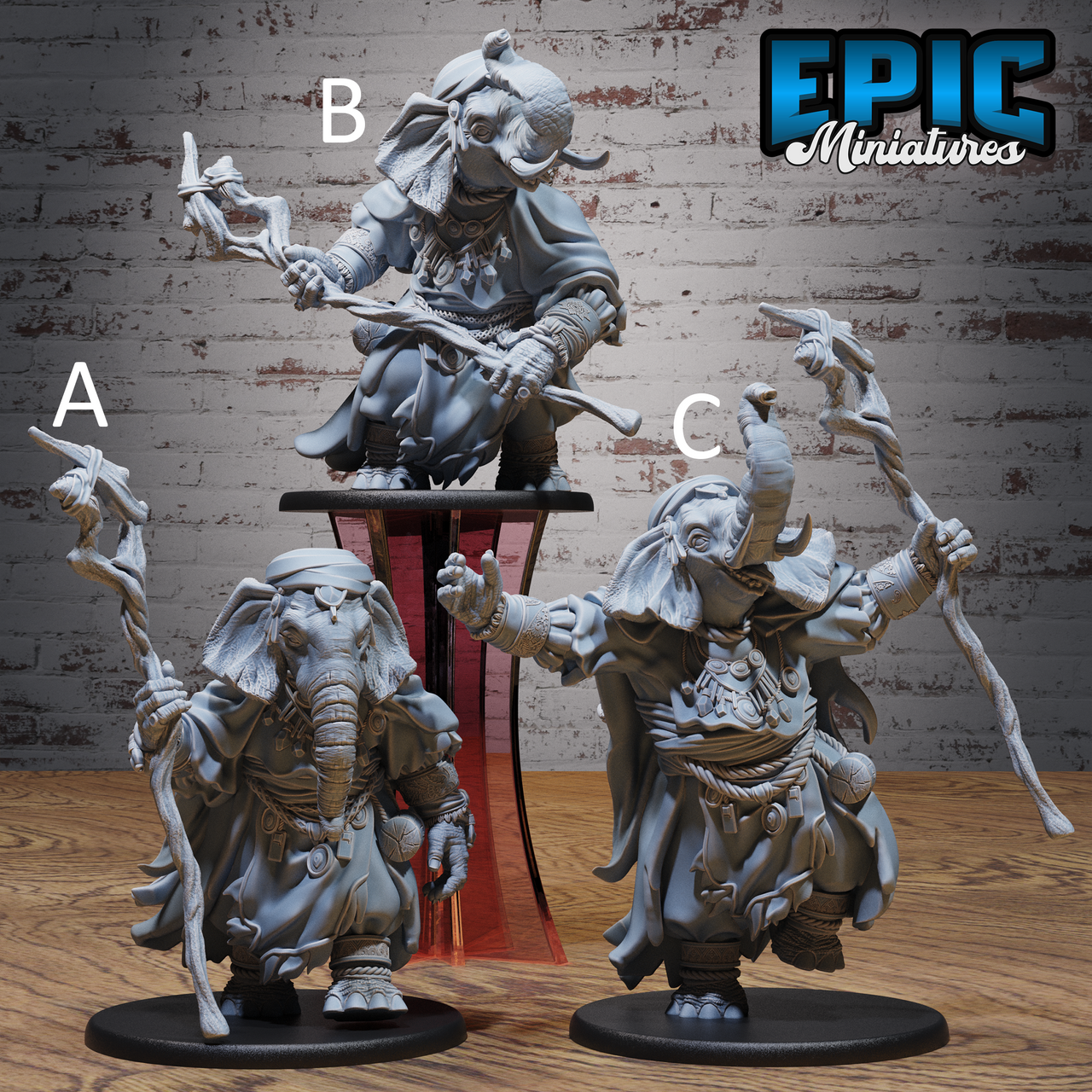 Elephant Folk Druid - Epic Miniatures