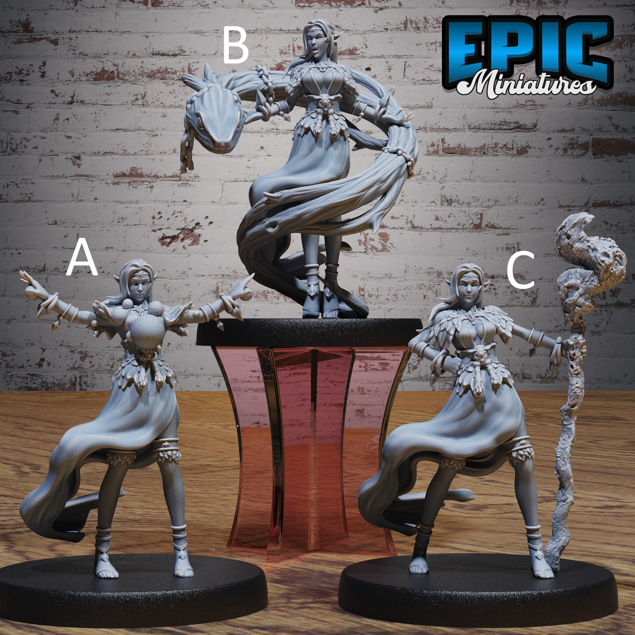 Elf Druid Adventurer - Epic Miniatures