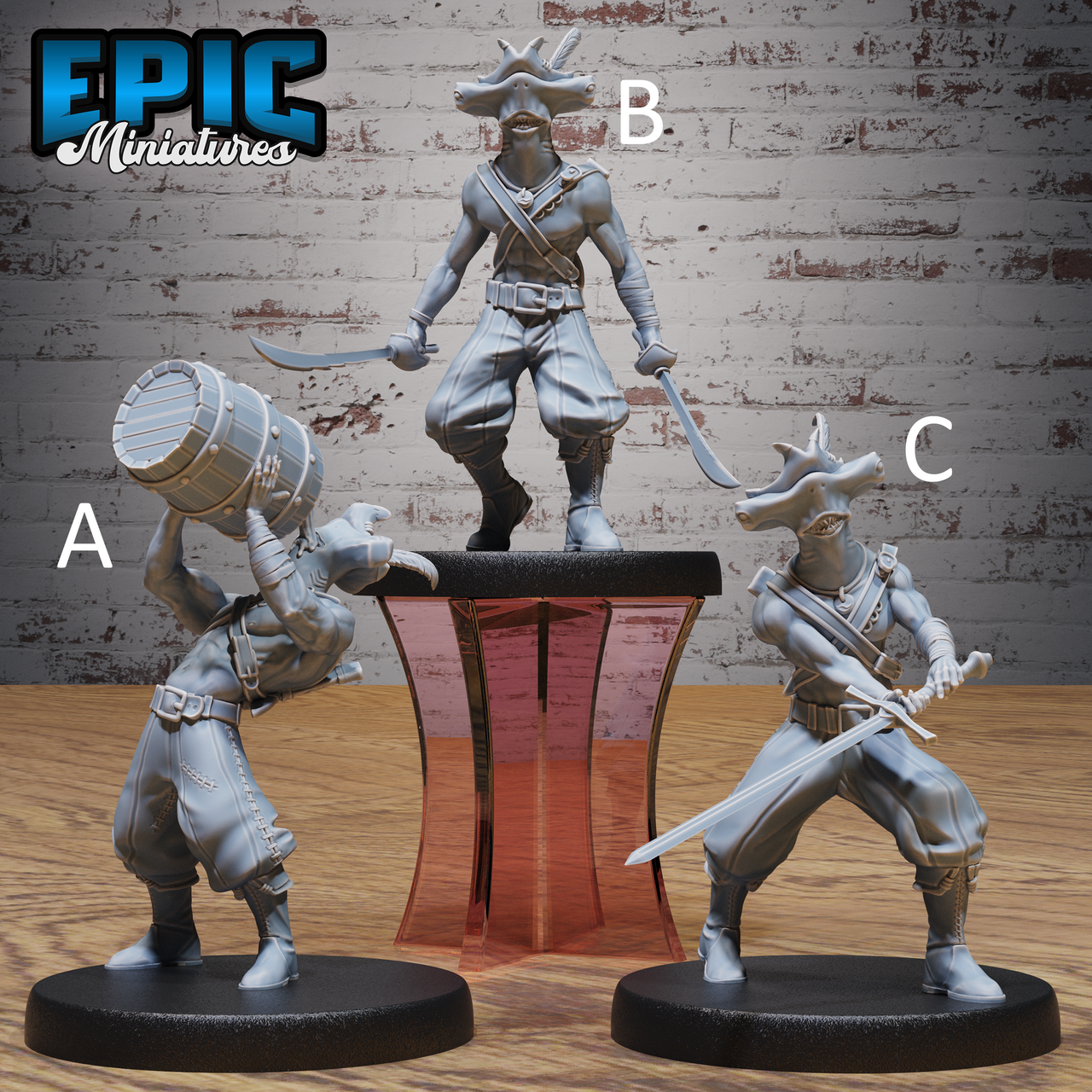 Hammer Fish Pirate. Hammerhead shark sailor - Epic Miniatures