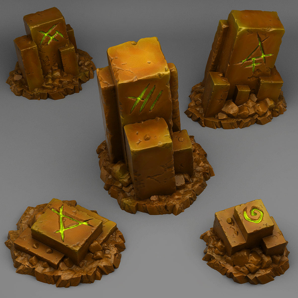 Ancient Magic Stones Scatter Terrain - Fantastic Plants and Rocks