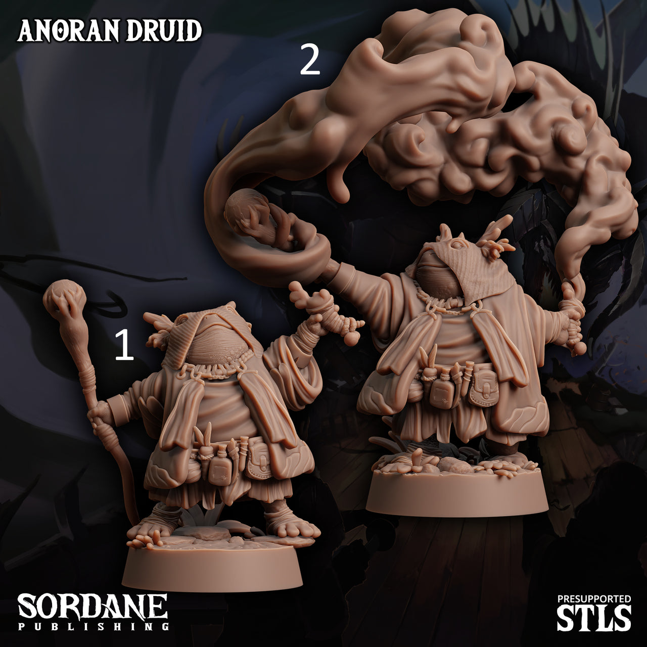 Anoran Druid, Frogfolk Warlock - Sordane Publishing