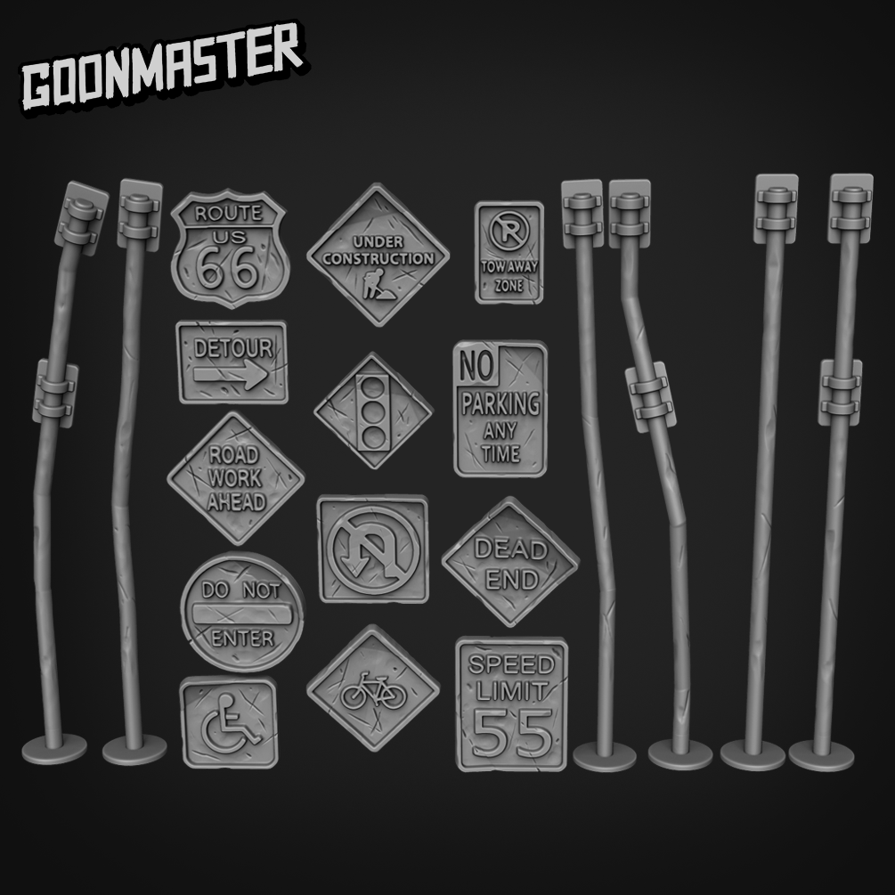 Street Signs and Posts - Goonmaster Basing Bits