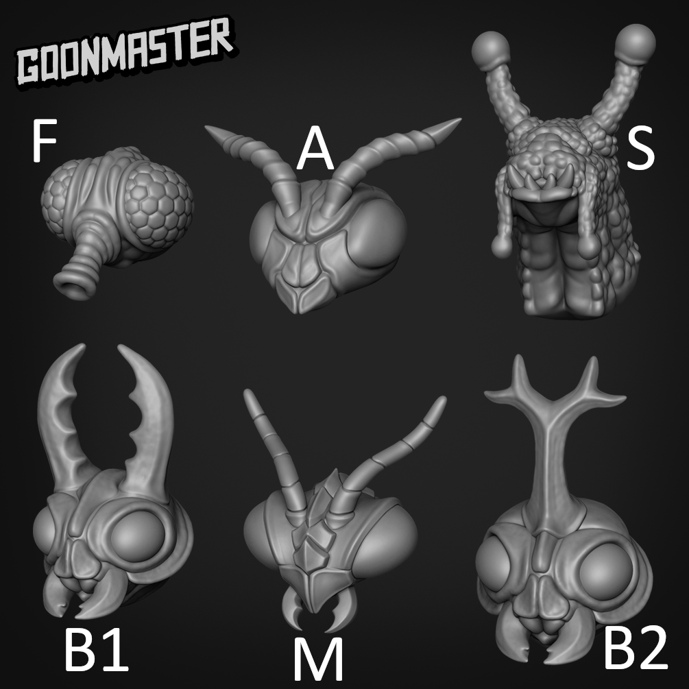Bug Heads - Goonmaster Basing Bits | Weird Kitbash Parts