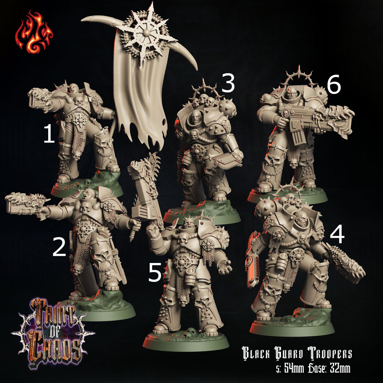 Black Guard Trooper, Chaos Gunners - Crippled God Foundry - Taint of Chaos
