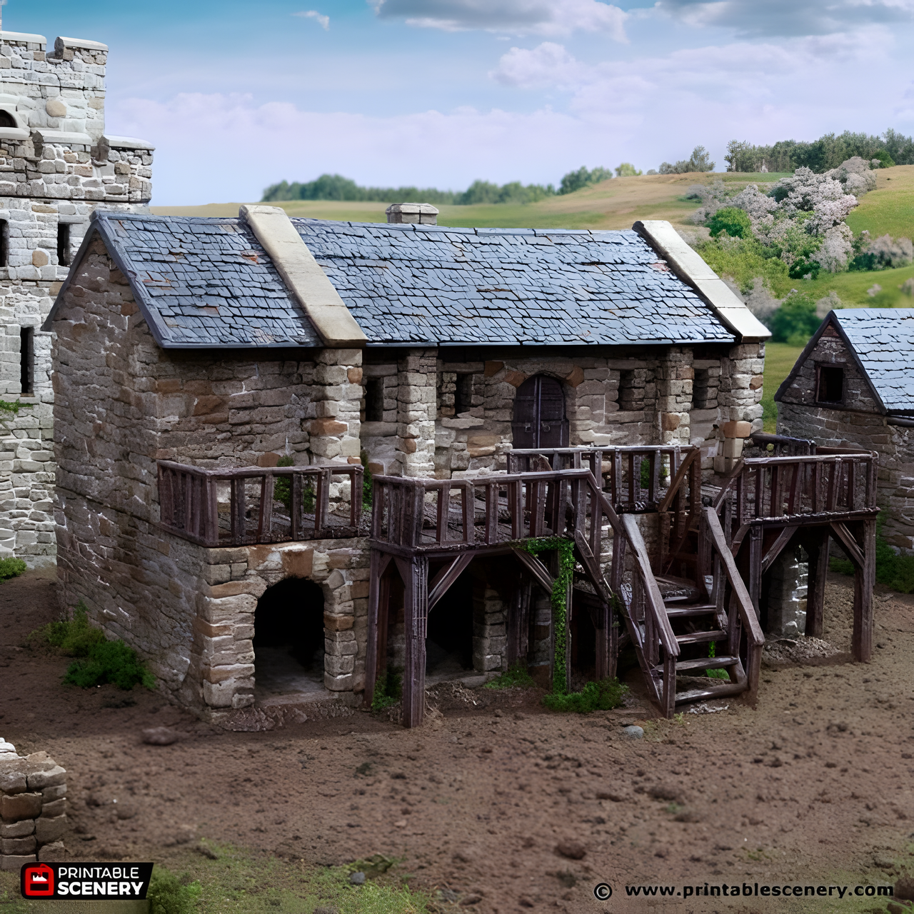 Black Rock Barracks. King and Country, 15mm, 28mm, 32mm - Printable Scenery