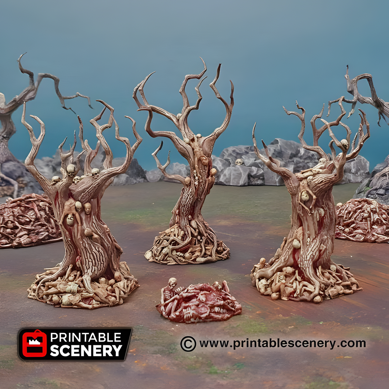 Blood Trees. Shadowfey Wilds, 15mm, 28mm, 32mm - Printable Scenery