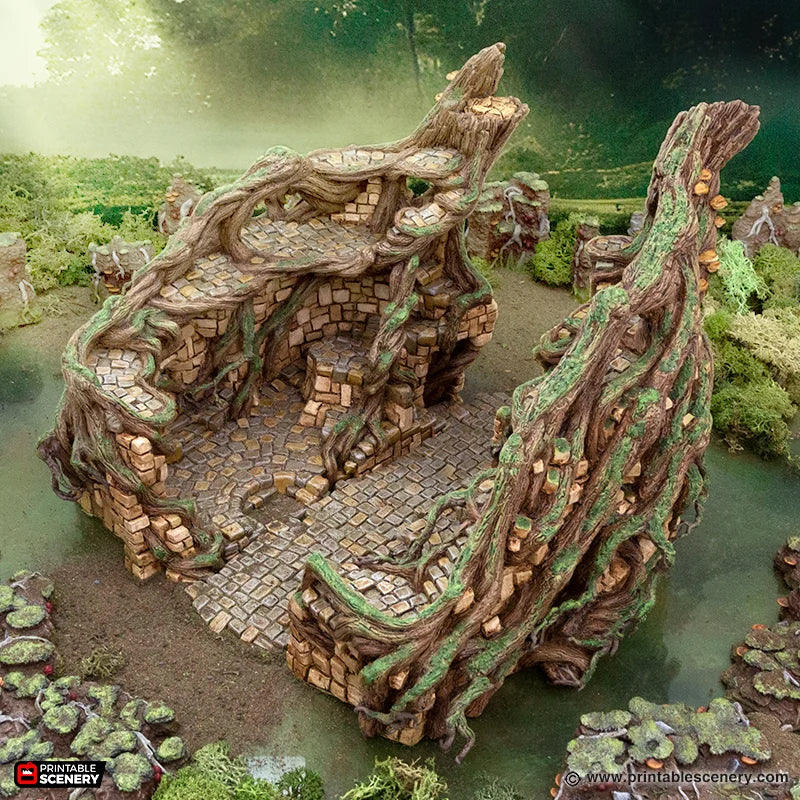 Brackencourt Fortress. Wooden Lair, 15mm, 28mm, 32mm, HO and OO Scale - Printable Scenery (Copy) (Copy)