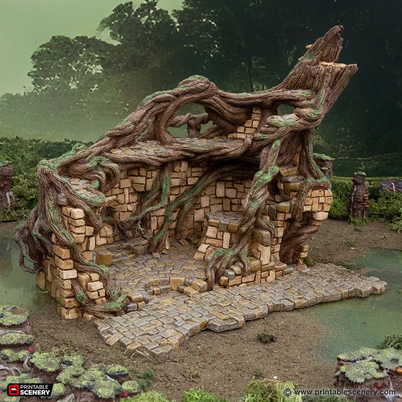 Brackencourt Fortress. Wooden Lair, 15mm, 28mm, 32mm, HO and OO Scale - Printable Scenery (Copy) (Copy)