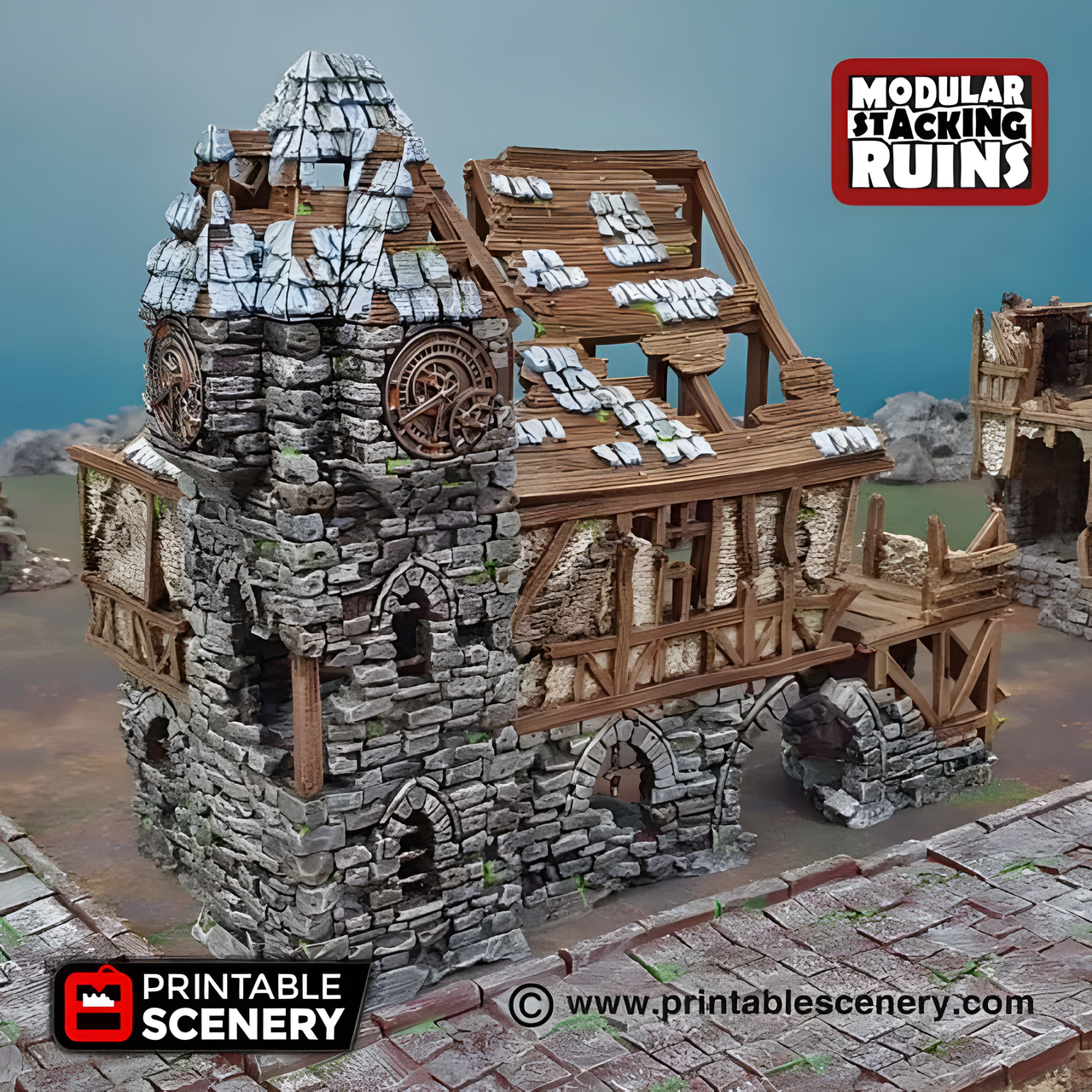 Burgomasters Office, 15mm, 28mm, 32mm - Printable Scenery