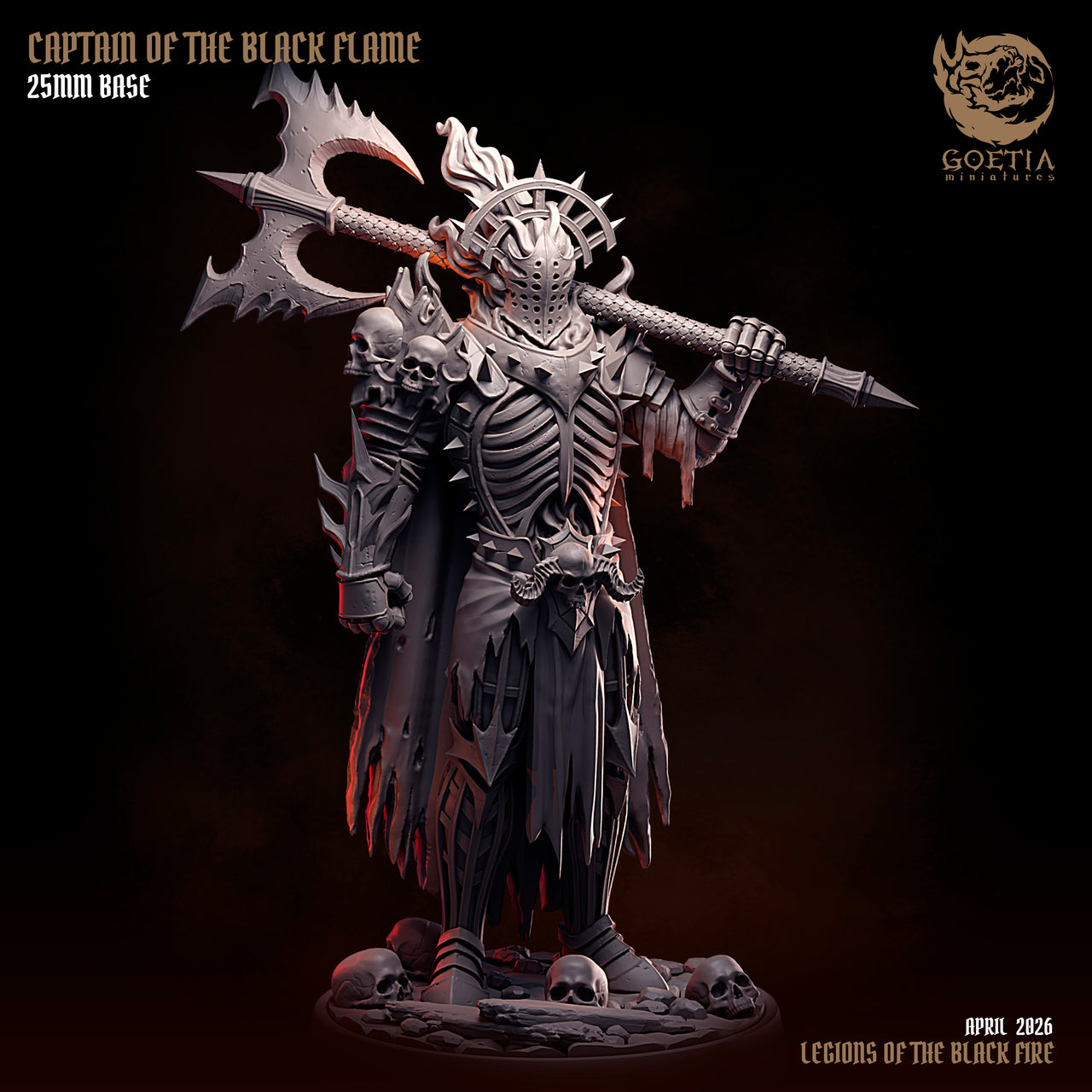 Captain Of The Black Flame. Fire Knight Champion - Goetia Miniatures