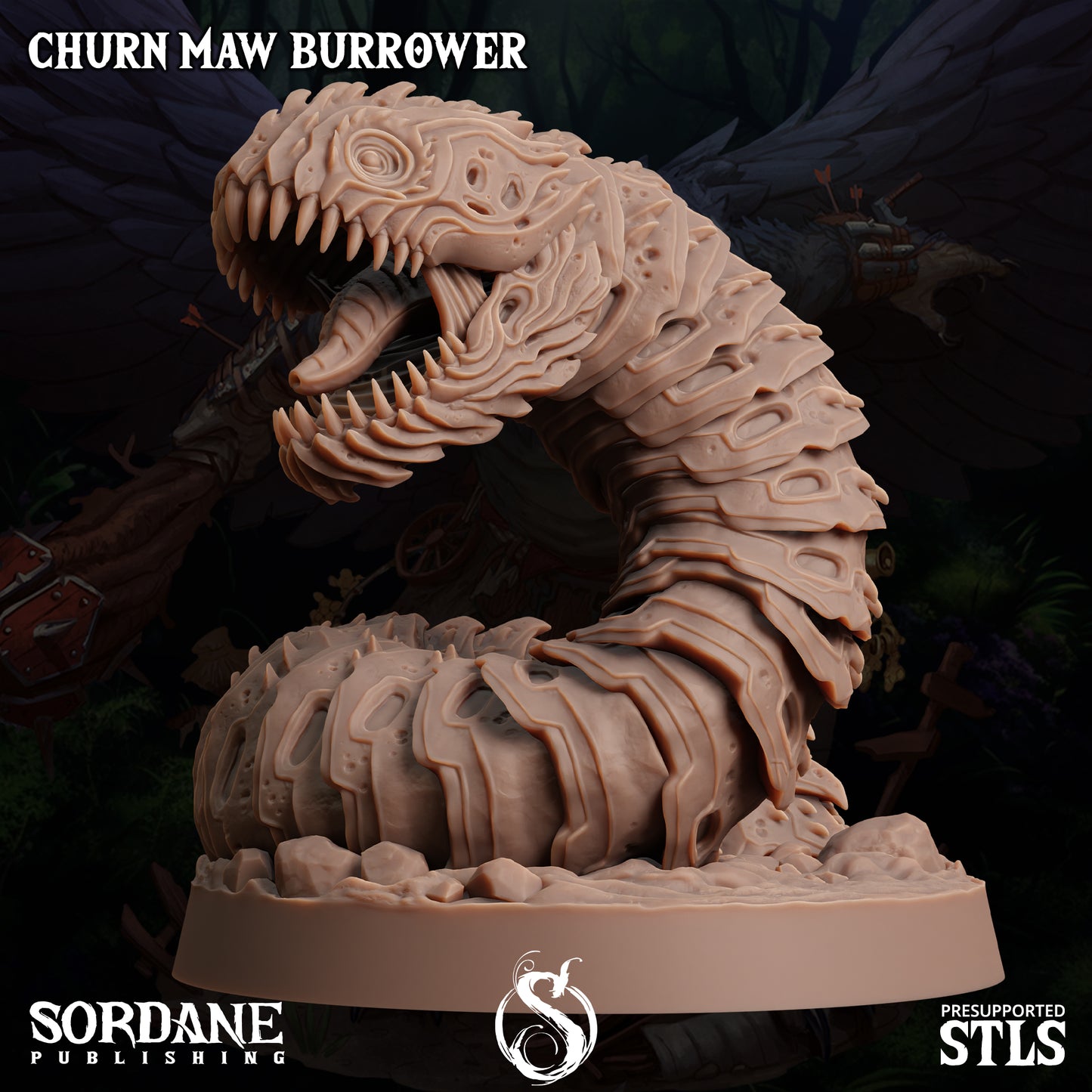Churn Maw Burrower, Giant Desert Worm - Sordane Publishing