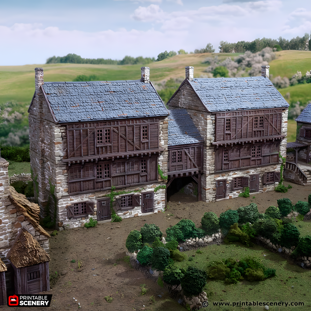 Cobblestone Way. King and Country, 15mm, 28mm, 32mm - Printable Scenery