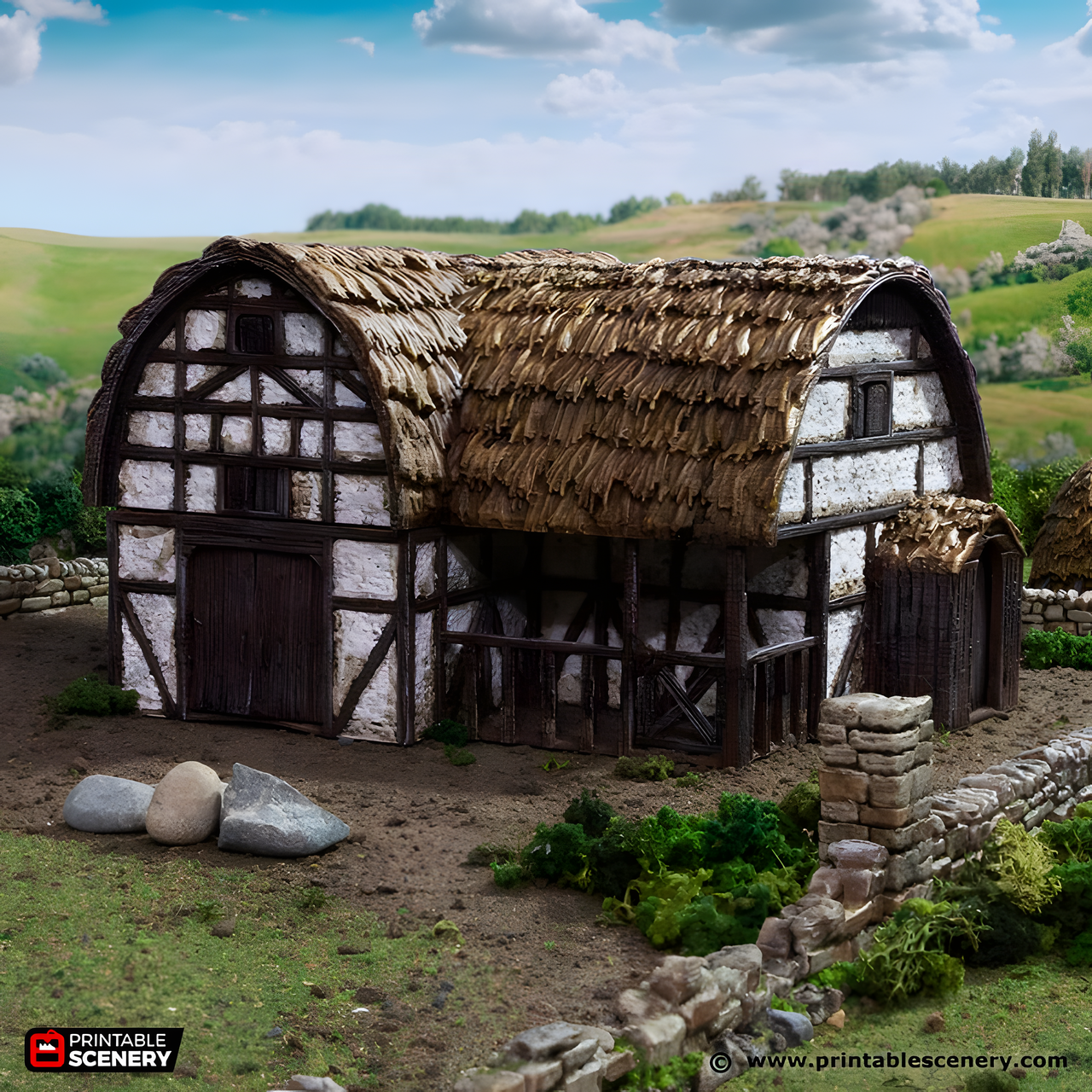 Country Stables. King and Country, 15mm, 28mm, 32mm - Printable Scenery