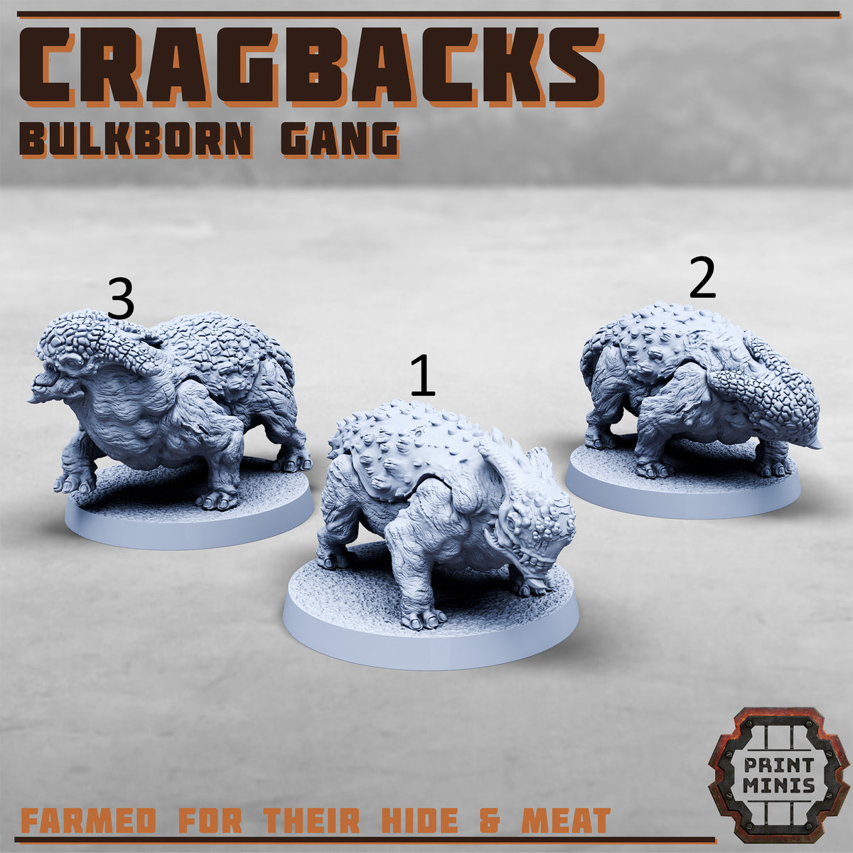 Cragbacks. Bulkborn Gang War Beasts - Print Minis