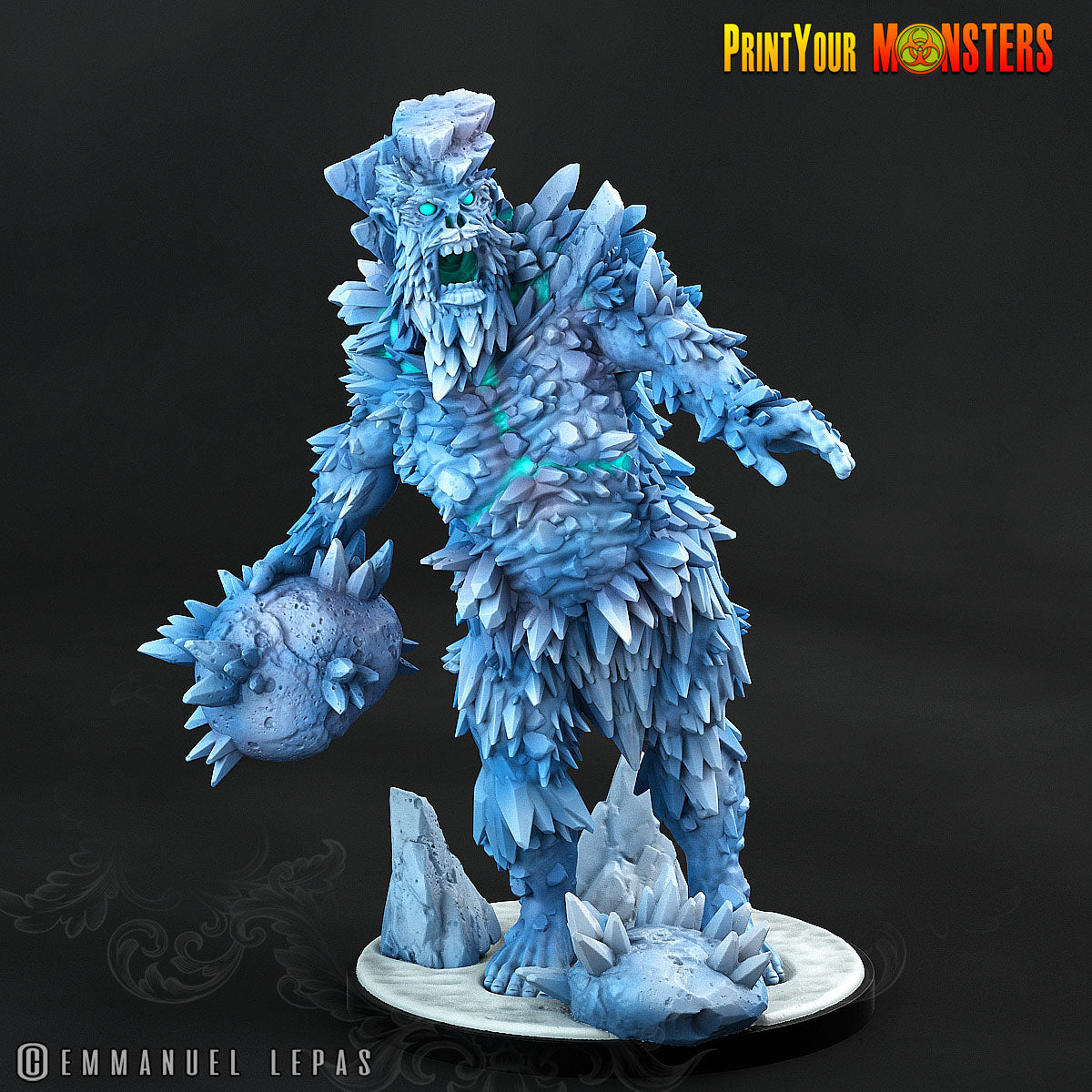 Cryostalos the Dark Shimmer. Ice Elemental Giant - Print Your Monsters