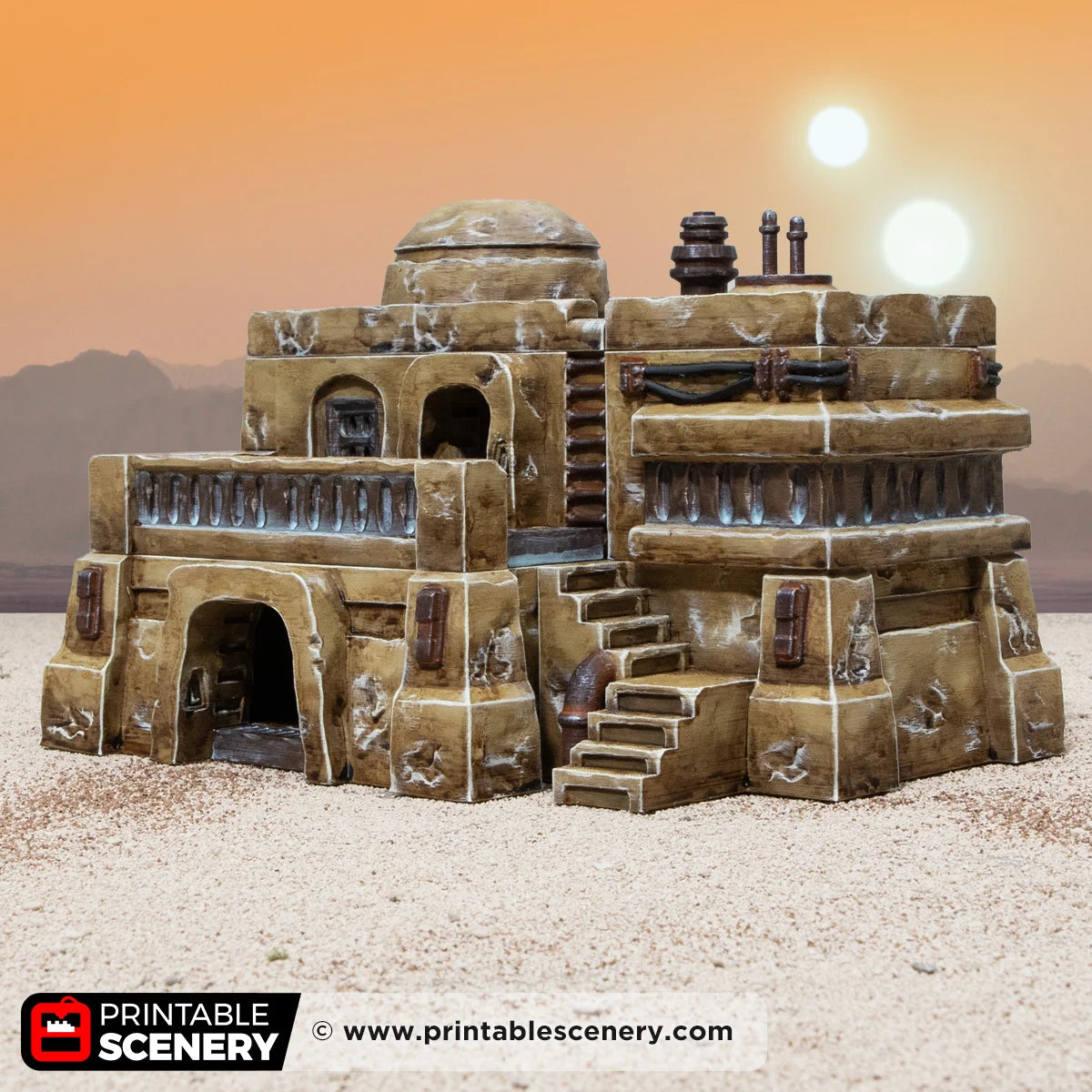 Desert Dwelling. Desert Outpost, 15mm, 28mm, 32mm, HO and OO Scale - Printable Scenery