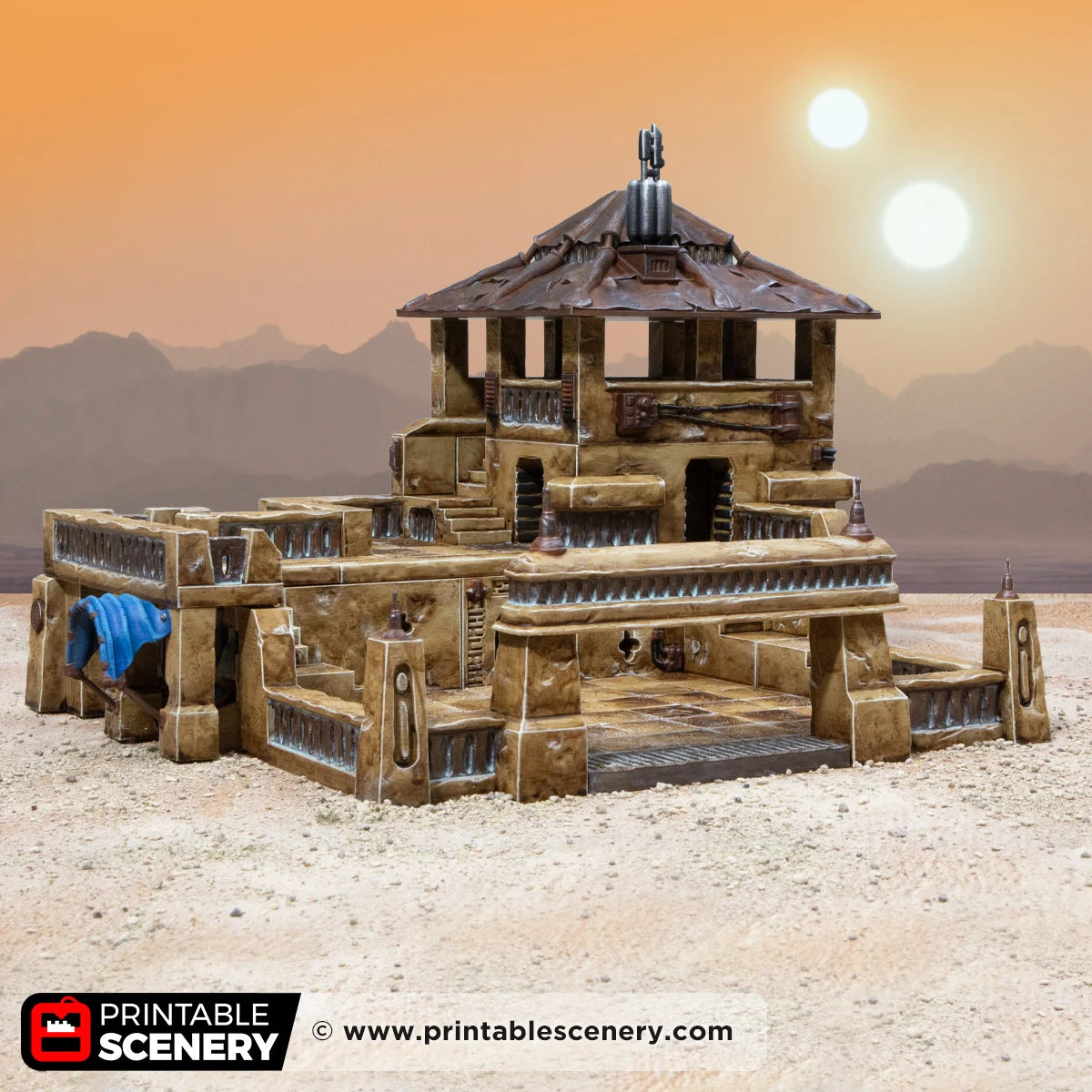 Desert Repair Shop. Desert Outpost, 15mm, 28mm, 32mm, HO and OO Scale - Printable Scenery