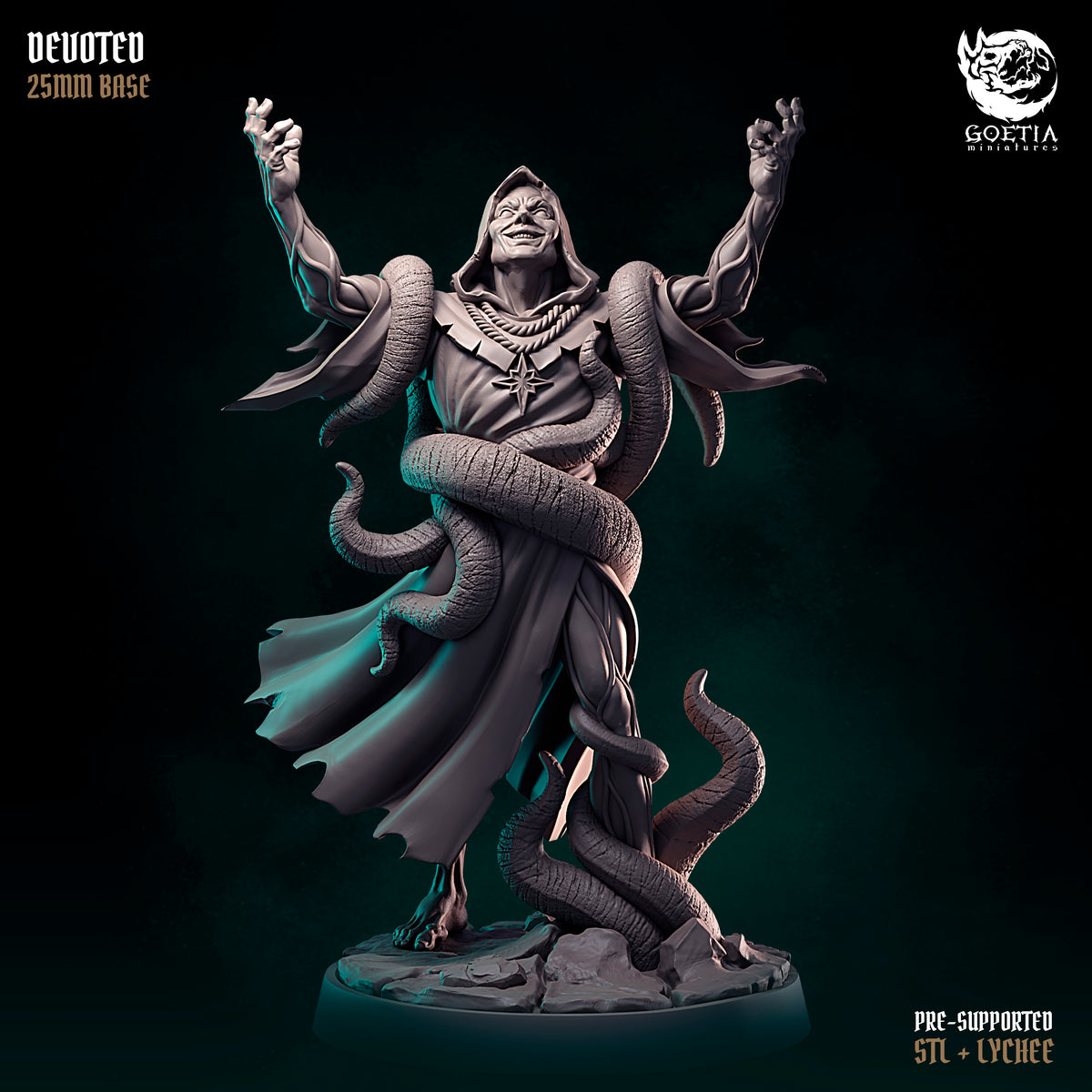 Devoted, Tentacled cultist. The Cult of Madness - Goetia Miniatures