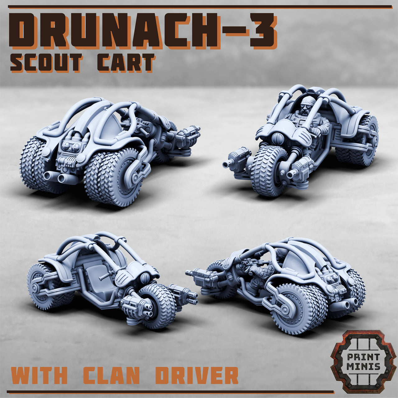 Drunach Scout Cart. Space Dwarf Buggy - Print Minis