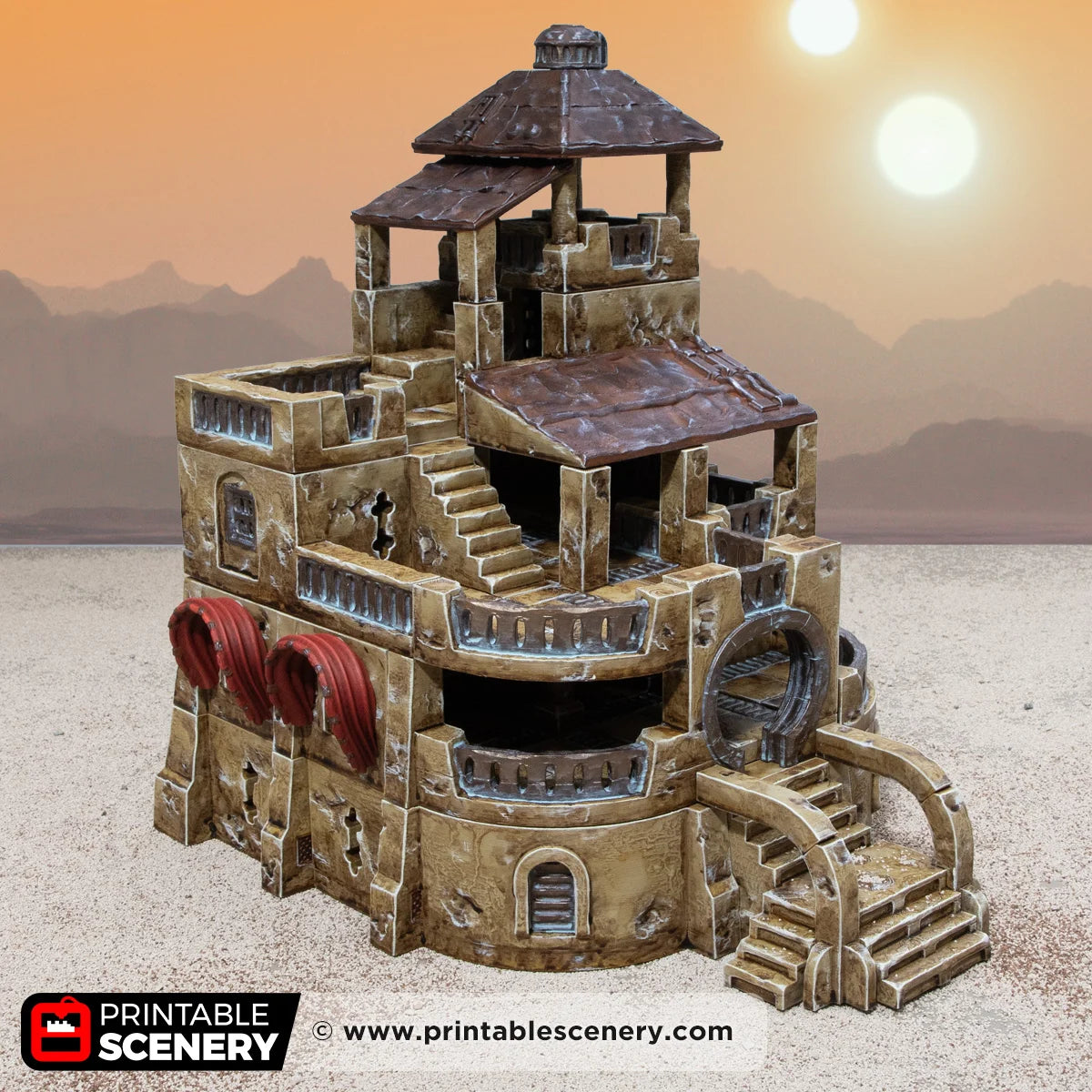 Dunewatch Office. Desert Outpost, 15mm, 28mm, 32mm, HO and OO Scale - Printable Scenery