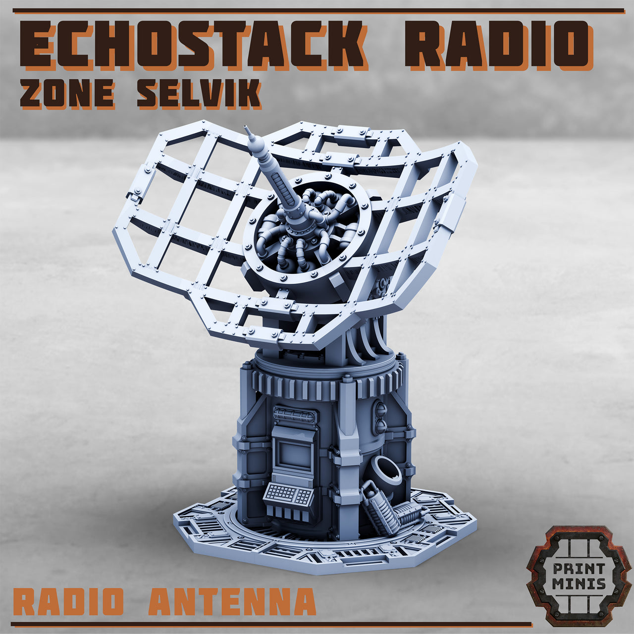 Echostack Radio.scifi radar dish - Print Minis