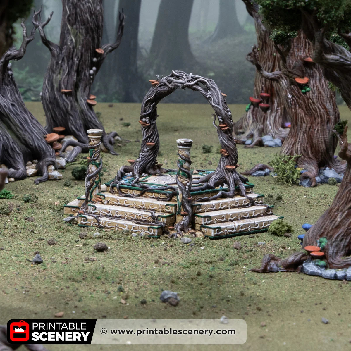 Elven Portal, 15mm, 28mm, 32mm. Complete Elves - Printable Scenery