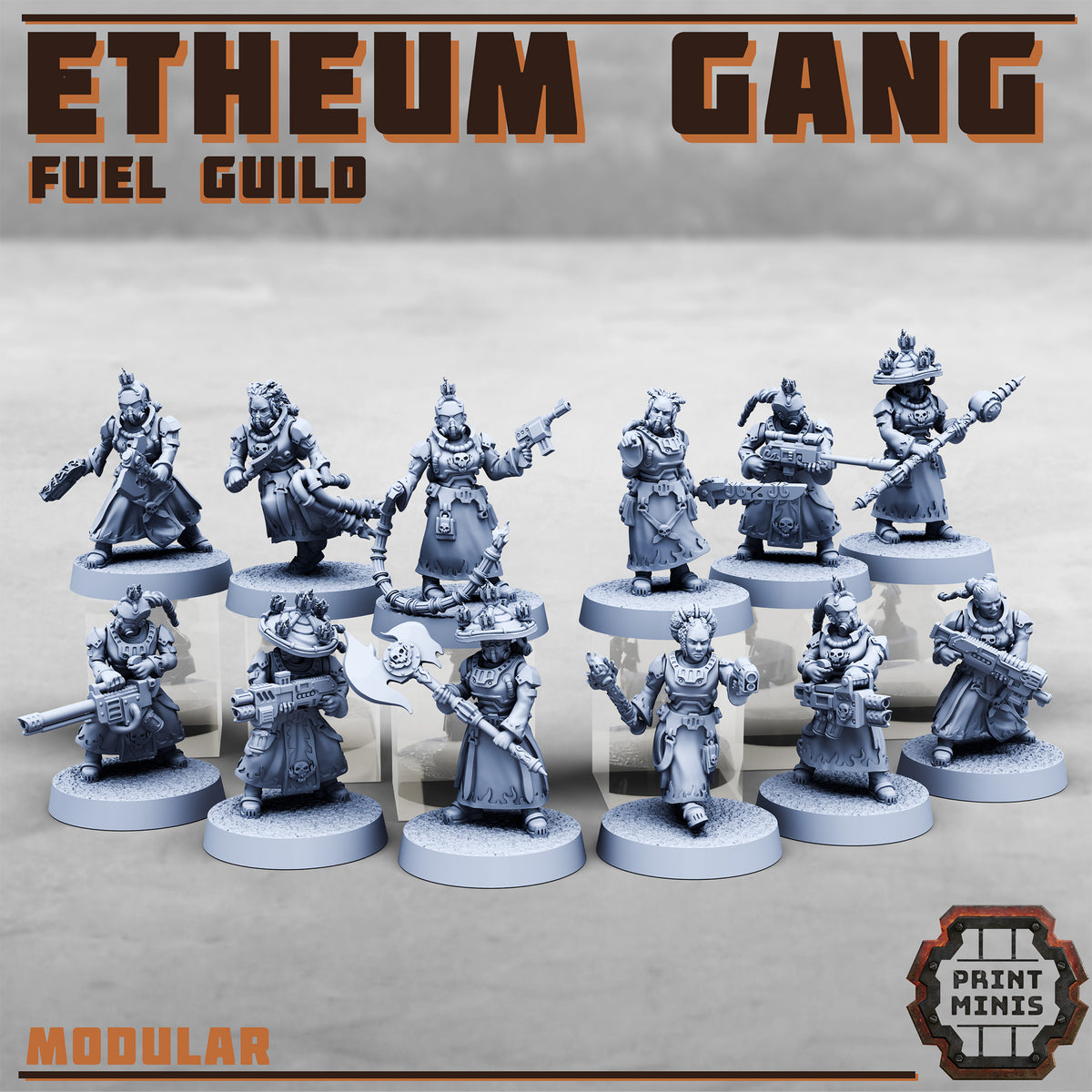 Etheum Gang, Modular Fuel Guild Warband - Print Minis