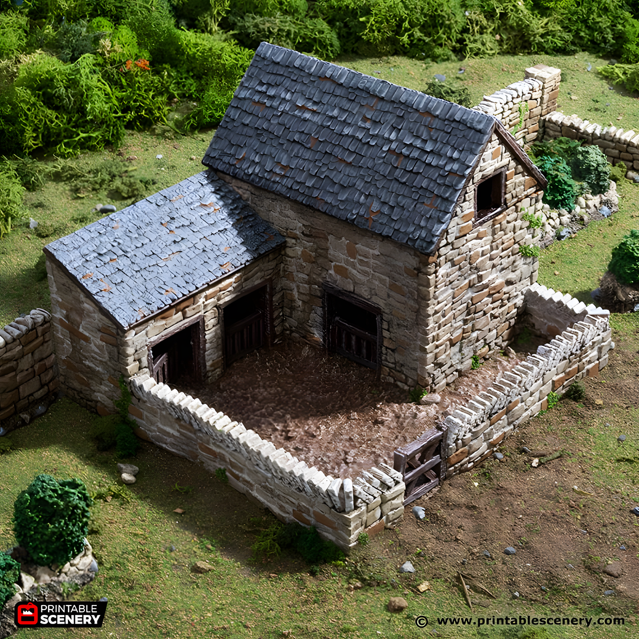 Farm Pig Pen. King and Country, 15mm, 28mm, 32mm - Printable Scenery
